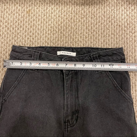 Pacsun high waisted boyfriend cargo Jean Joggers Black 0178 - Picture 10 of 10